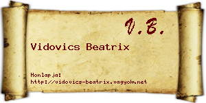 Vidovics Beatrix névjegykártya
